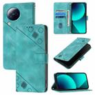 For Xiaomi Civi 3 Skin Feel Embossed Leather Phone Case(Green) - 1