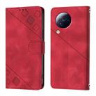 For Xiaomi Civi 3 Skin Feel Embossed Leather Phone Case(Red) - 2