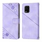 For Xiaomi Mi 10 Lite 5G Skin Feel Embossed Leather Phone Case(Light Purple) - 2