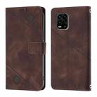 For Xiaomi Mi 10 Lite 5G Skin Feel Embossed Leather Phone Case(Brown) - 2