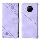 For Xiaomi Mi 10T Lite 5G Skin Feel Embossed Leather Phone Case(Light Purple) - 2