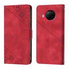 For Xiaomi Mi 10T Lite 5G Skin Feel Embossed Leather Phone Case(Red) - 2