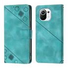 For Xiaomi Mi 11 Skin Feel Embossed Leather Phone Case(Green) - 2