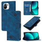 For Xiaomi Mi 11 Skin Feel Embossed Leather Phone Case(Blue) - 1