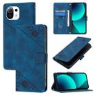 For Xiaomi Mi 11 Lite / Mi 11 Lite 5G Skin Feel Embossed Leather Phone Case(Blue) - 1