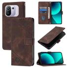 For Xiaomi Mi 11 Pro Skin Feel Embossed Leather Phone Case(Brown) - 1