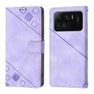 For Xiaomi Mi 11 Ultra Skin Feel Embossed Leather Phone Case(Light Purple) - 2