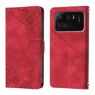 For Xiaomi Mi 11 Ultra Skin Feel Embossed Leather Phone Case(Red) - 2