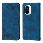 For Xiaomi Poco F3 / Redmi K40 / K40 Pro Skin Feel Embossed Leather Phone Case(Blue) - 2