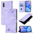For Xiaomi Mi CC9e / Mi A3 Skin Feel Embossed Leather Phone Case(Light Purple) - 1