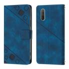 For Xiaomi Mi CC9e / Mi A3 Skin Feel Embossed Leather Phone Case(Blue) - 2