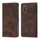 For Xiaomi Mi CC9e / Mi A3 Skin Feel Embossed Leather Phone Case(Brown) - 2