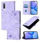For Xiaomi Mi CC9 / Mi 9 Lite Skin Feel Embossed Leather Phone Case(Light Purple) - 1