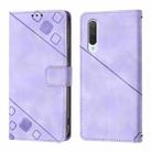 For Xiaomi Mi CC9 / Mi 9 Lite Skin Feel Embossed Leather Phone Case(Light Purple) - 2