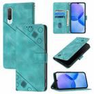 For Xiaomi Mi CC9 / Mi 9 Lite Skin Feel Embossed Leather Phone Case(Green) - 1