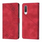 For Xiaomi Mi CC9 / Mi 9 Lite Skin Feel Embossed Leather Phone Case(Red) - 2