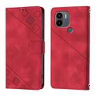 For Xiaomi Poco C51 / A2+ Skin Feel Embossed Leather Phone Case(Red) - 2