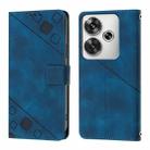 For Xiaomi Poco F6 Skin Feel Embossed Leather Phone Case(Blue) - 2