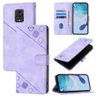 For Xiaomi Poco M2 Pro / Redmi Note 10 Lite Skin Feel Embossed Leather Phone Case(Light Purple) - 1