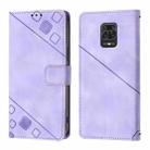 For Xiaomi Poco M2 Pro / Redmi Note 10 Lite Skin Feel Embossed Leather Phone Case(Light Purple) - 2