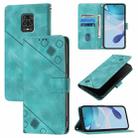 For Xiaomi Poco M2 Pro / Redmi Note 10 Lite Skin Feel Embossed Leather Phone Case(Green) - 1