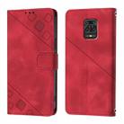For Xiaomi Poco M2 Pro / Redmi Note 10 Lite Skin Feel Embossed Leather Phone Case(Red) - 2