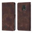 For Xiaomi Poco M2 Pro / Redmi Note 10 Lite Skin Feel Embossed Leather Phone Case(Brown) - 2