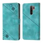 For Xiaomi Poco M2 Global / Redmi 9 Skin Feel Embossed Leather Phone Case(Green) - 2