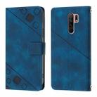For Xiaomi Poco M2 Global / Redmi 9 Skin Feel Embossed Leather Phone Case(Blue) - 2
