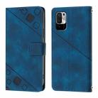 For Xiaomi Poco M3 Pro 5G / Redmi Note 10 5G Skin Feel Embossed Leather Phone Case(Blue) - 2