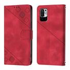 For Xiaomi Poco M3 Pro 5G / Redmi Note 10 5G Skin Feel Embossed Leather Phone Case(Red) - 2