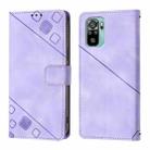 For Xiaomi Poco M5s / Redmi Note 11 SE India Skin Feel Embossed Leather Phone Case(Light Purple) - 2