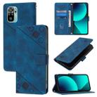 For Xiaomi Poco M5s / Redmi Note 11 SE India Skin Feel Embossed Leather Phone Case(Blue) - 1