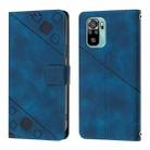 For Xiaomi Poco M5s / Redmi Note 11 SE India Skin Feel Embossed Leather Phone Case(Blue) - 2