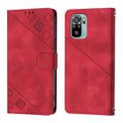 For Xiaomi Poco M5s / Redmi Note 11 SE India Skin Feel Embossed Leather Phone Case(Red) - 2