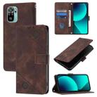 For Xiaomi Poco M5s / Redmi Note 11 SE India Skin Feel Embossed Leather Phone Case(Brown) - 1