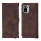 For Xiaomi Poco M5s / Redmi Note 11 SE India Skin Feel Embossed Leather Phone Case(Brown) - 2