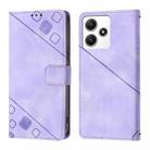 For Xiaomi Poco M6 Pro 5G / Redmi 12 4G / 5G Skin Feel Embossed Leather Phone Case(Light Purple) - 2