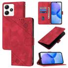 For Xiaomi Poco M6 Pro 5G / Redmi 12 4G / 5G Skin Feel Embossed Leather Phone Case(Red) - 1