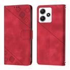 For Xiaomi Poco M6 Pro 5G / Redmi 12 4G / 5G Skin Feel Embossed Leather Phone Case(Red) - 2