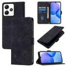 For Xiaomi Poco M6 Pro 5G / Redmi 12 4G / 5G Skin Feel Embossed Leather Phone Case(Black) - 1