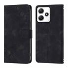 For Xiaomi Poco M6 Pro 5G / Redmi 12 4G / 5G Skin Feel Embossed Leather Phone Case(Black) - 2