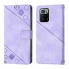 For Xiaomi Poco X3 GT Skin Feel Embossed Leather Phone Case(Light Purple) - 2