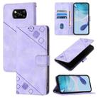 For Xiaomi Poco X3 / Poco X3 Pro Skin Feel Embossed Leather Phone Case(Light Purple) - 1