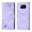 For Xiaomi Poco X3 / Poco X3 Pro Skin Feel Embossed Leather Phone Case(Light Purple) - 2