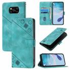 For Xiaomi Poco X3 / Poco X3 Pro Skin Feel Embossed Leather Phone Case(Green) - 1