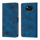 For Xiaomi Poco X3 / Poco X3 Pro Skin Feel Embossed Leather Phone Case(Blue) - 2