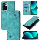 For Xiaomi Poco X4 NFC 5G Skin Feel Embossed Leather Phone Case(Green) - 1