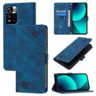 For Xiaomi Poco X4 NFC 5G Skin Feel Embossed Leather Phone Case(Blue) - 1