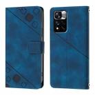 For Xiaomi Poco X4 NFC 5G Skin Feel Embossed Leather Phone Case(Blue) - 2